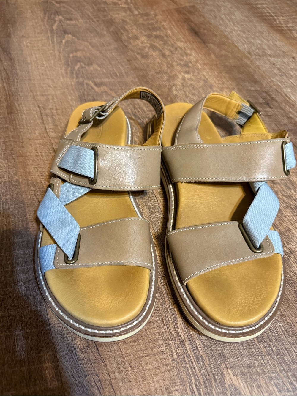 Keen Tan and Light Blue Strappy Sandals